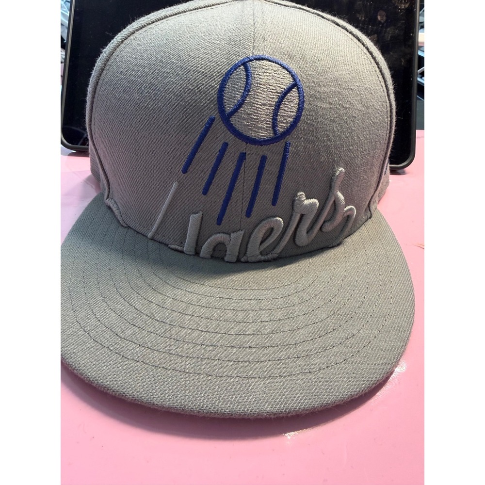 New Era 59FIFTY LA Dodgers Cooperstown Collection Fitted Hat Grey Blue 7 1/2